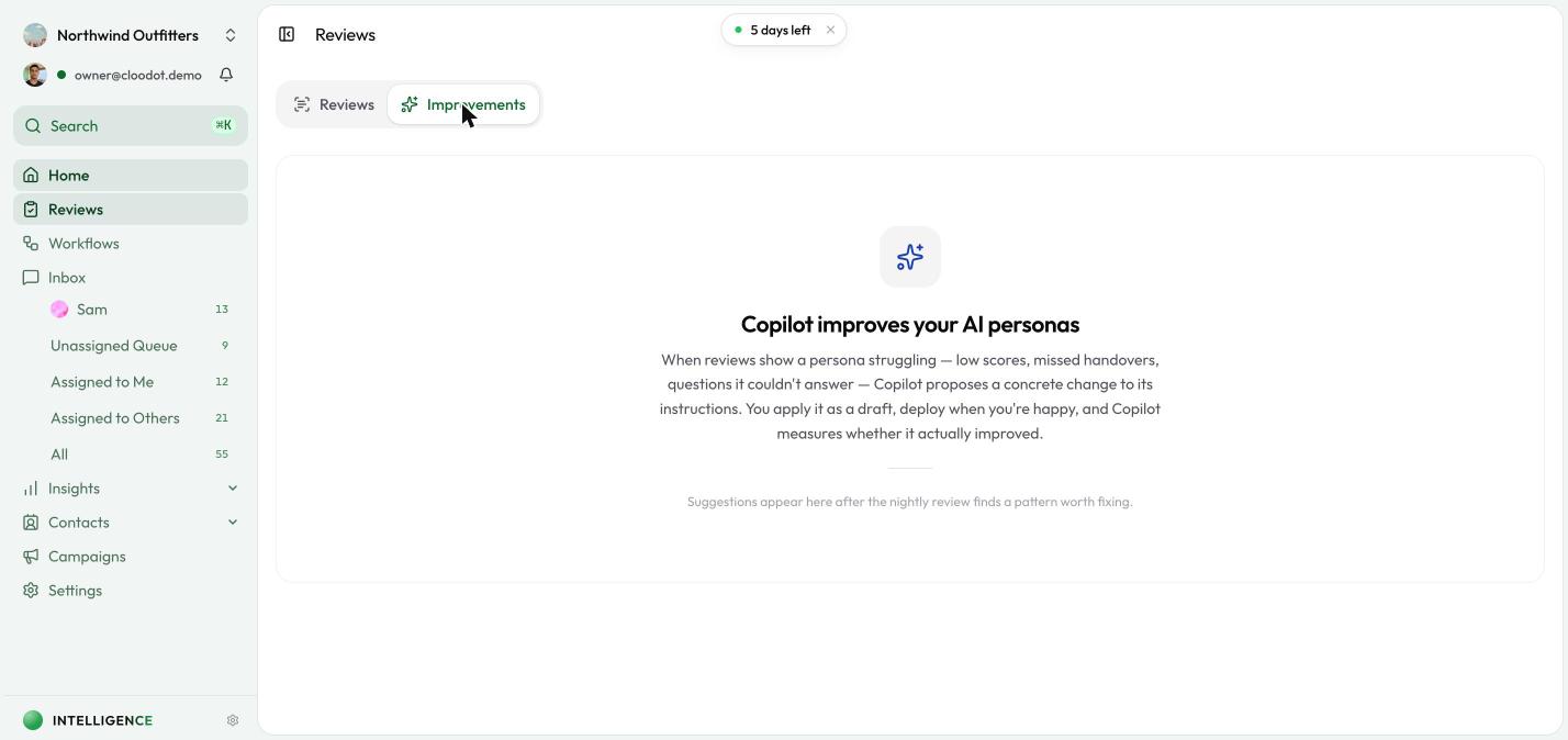 The Copilot Improvements tab